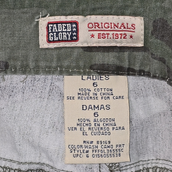 Vintage Faded Glory Green Camouflage A-Line With Cargo Skirt Womens Size 6 - Picture 5 of 5
